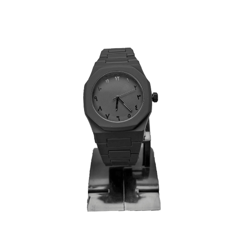 Black Arabic Watch with fiber material
